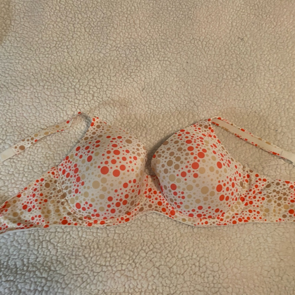 DreamFit Polka Dot Bra in Red and Tan size 42d underwire